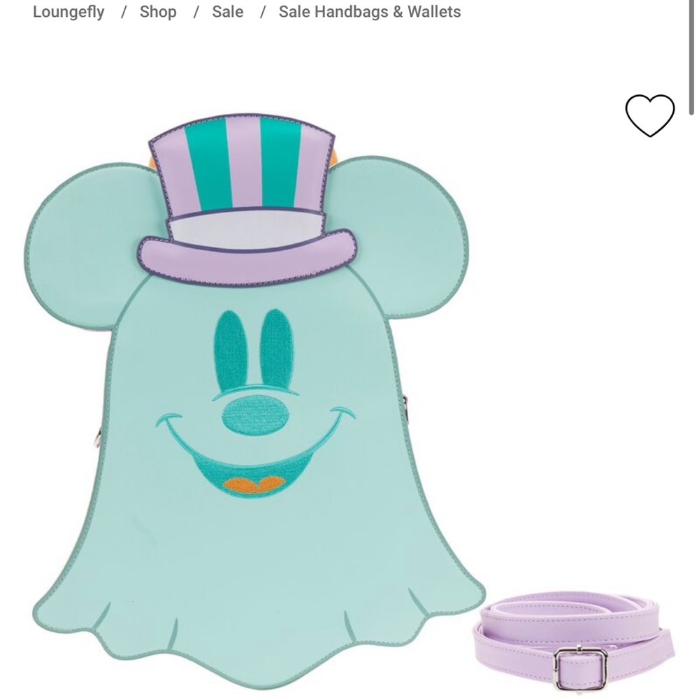 Pastel Ghost Mickey and Minnie Mouse Glow Crossbody Bag